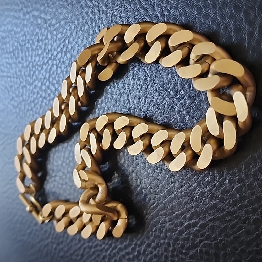 Anne Klein Matte Gold Curb-Link Statement Necklace